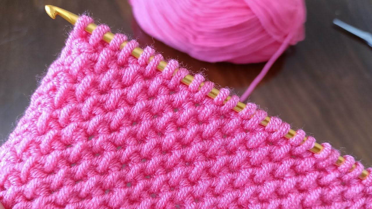 Easy Knitting Tunisian Baby Blanket Tunus İşi Çok Kolay Şal Yelek