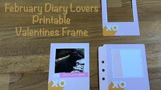 February Diary Lovers Printable - Valentine's Frame screenshot 1