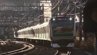 【JR東】埼京線 通勤快速川越行 目黒～恵比寿間 Japan Tokyo JR Saikyo Line Trains