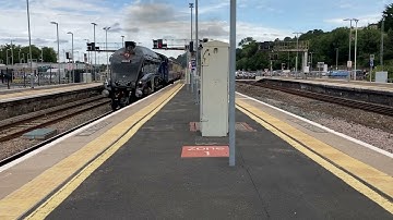 Sir Nigel gresly comes through Exeter St David’s  going to Plymouth with a class 47 on the back