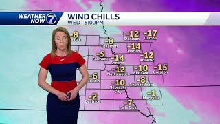 Dangerously cold wind chills today through Thursday morning