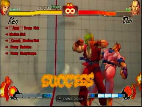 Street Fighter 4 - Ken HARD Trials Combos (Challenge Mode)