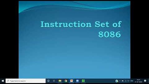 Instruction set 8086 part 1 - Prof Suhasini Parvatikar