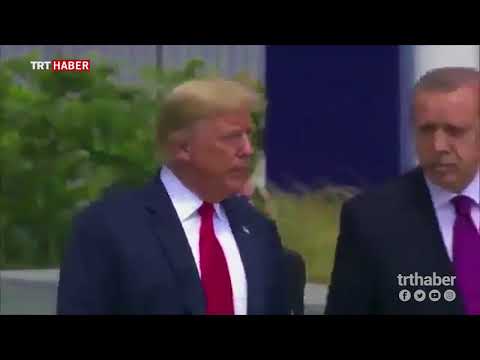 NATO Zirvesi'nde Cumhurbaşkanı Erdoğan, Trump ile yürüdü