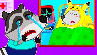 Pokemon got sick - Raccoons Educational Videos for Kids 🤩 Raccoons Cartoons for kids.