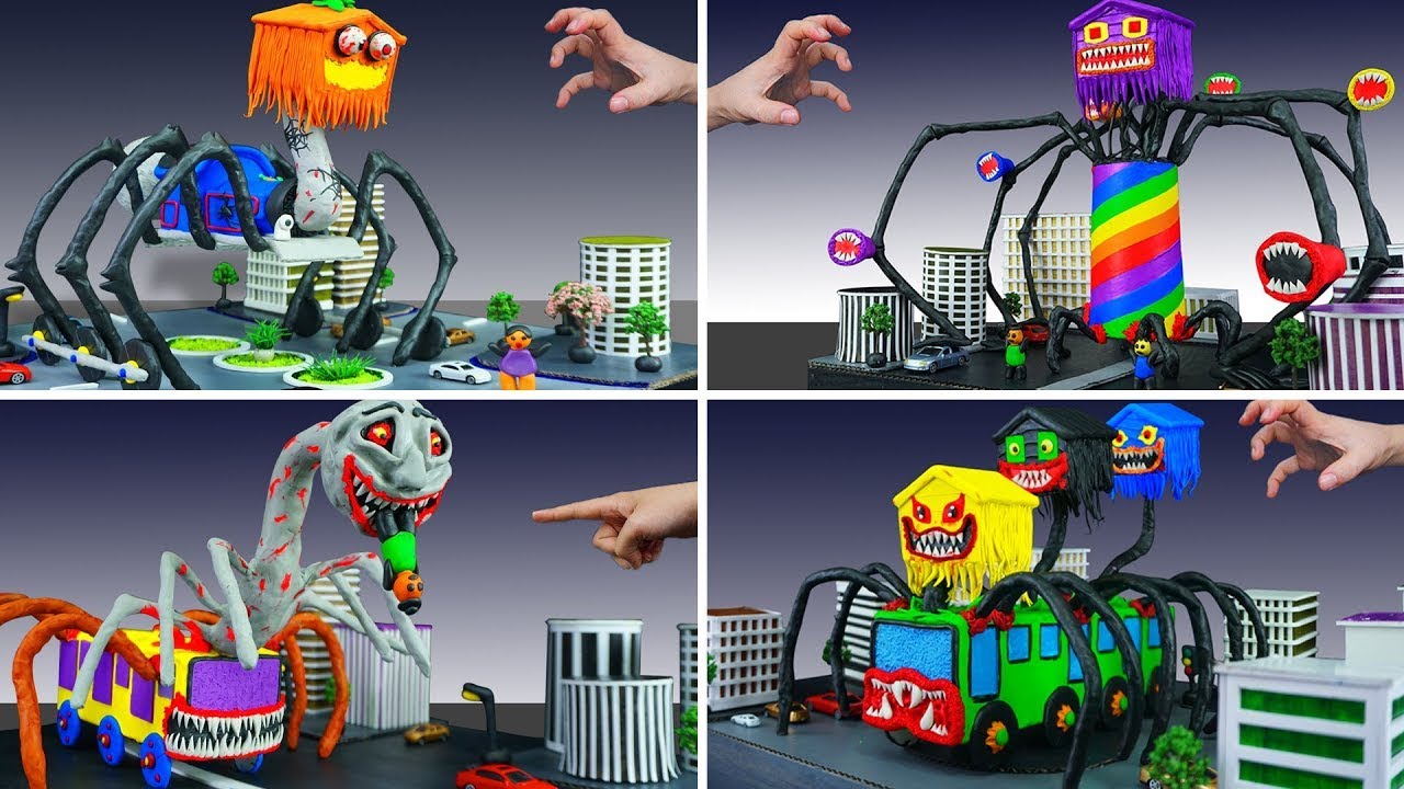 Making ALL BUS EATER Vs HOUSE HEAD Vs LIGHTHOUSE MONSTER Vs CAR EATER With Clay