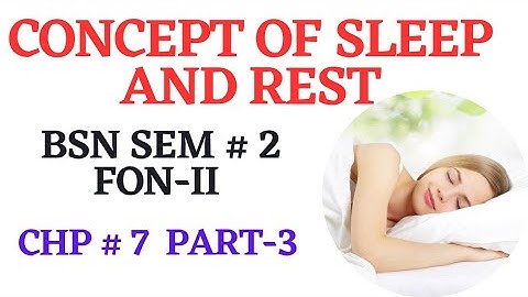 Concept Of Sleep and Rest | FON-II Chp # 7 Part-3 | Sleep Types | KMU Lecture With MCQS Mention.