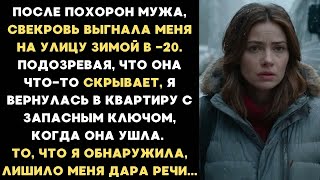 видео: Свекровь выгнала меня на улицу в мороз после похорон мужа. Но я вернулась в квартиру и нашла... картинка: Свекровь выгнала меня на улицу в мороз после похорон мужа. Но я вернулась в квартиру и нашла...