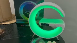 Smart Wireless Charging Alarm Clock with Bluetooth Speaker, App Controlled Bedside Lamp Table Light screenshot 1