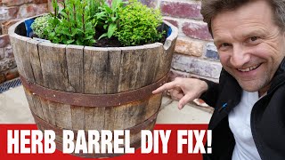 From Whisky Barrel to Herb Garden - Spring DIY Transformation