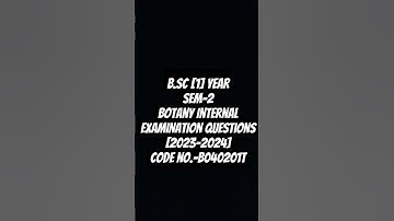 #bsc(sem-2)✅️🎯#botany Internal Examination Question Paper 2024⬆️#views#ccsu#exam#youtubeshorts#study