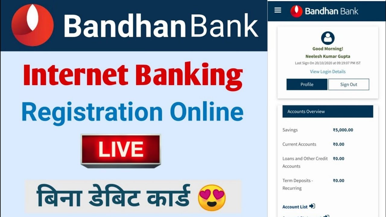 Bandhan bank net banking for new user registration 2022 | bandhan bank internet banking activation