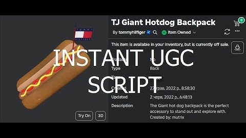 Roblox Tommy Play instant UGC script [Roblox Exploiting]