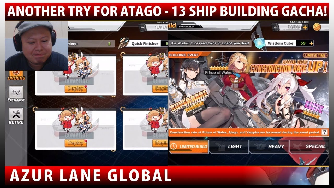 More Atago Gacha! 13 Ship Building & SP3 Event Run (Azur Lane) - YouTube