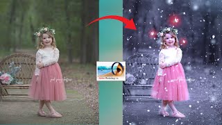 Cristmas Snowfall Butterfly Photo Editing in Photoshop 7.0 screenshot 5