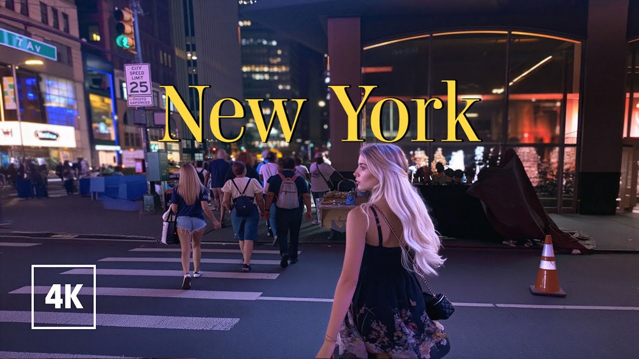 New York, Amerika Serikat | Midtown Manhattan NYC | Jelajah Kota Malam 4K