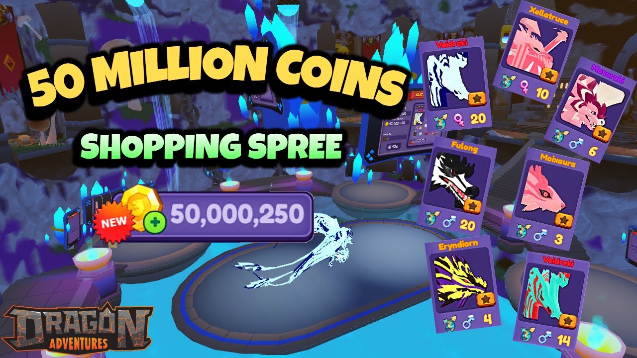 *ШОПИНГ* ПОТРАТИЛ 50 МИЛЛИОНОВ МОНЕТ В DRAGON ADVENTURES ROBLOX