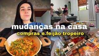 MUDANÇA NO QUARTO DAS MENINAS, ROTINA DE CASA, FEIJÃO TROPEIRO FÁCIL E COMPRAS DE MERCADO DA SEMANA