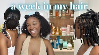 A WEEK IN MY NATURAL HAIR | how I maintain my hair + hairstyle ideas (vlogmas  day 6)