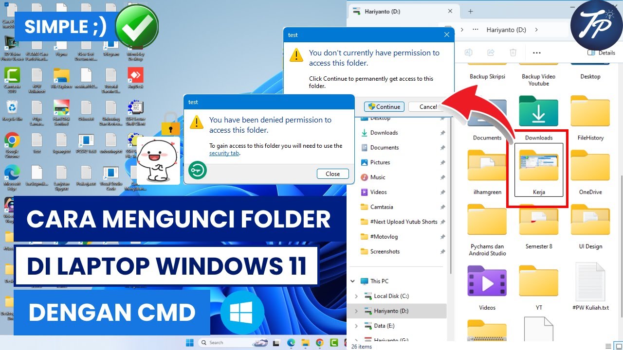 Cara Mengunci Folder Di Laptop Windows 11 Dengan CMD - YouTube