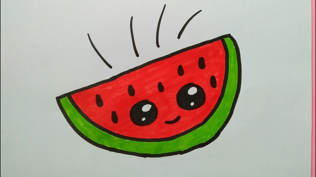 How To Draw A Cute Watermelon Youtube