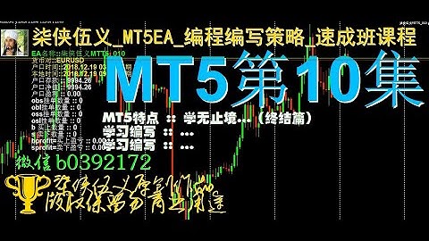 MQL5编程编写策略_速成班课程_柒侠伍义_MT5EA_ 第10集 学无止境