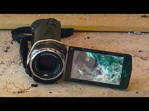 Smashing a JVC GZ-E200BU Camcorder
