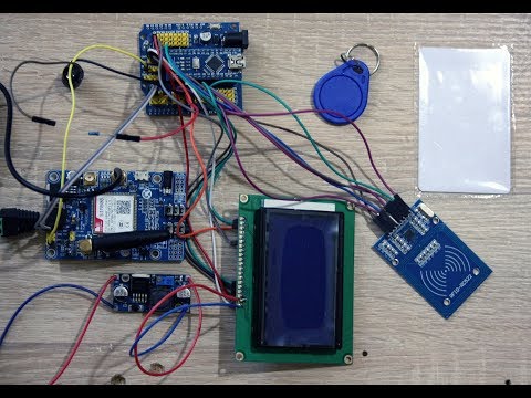 SIM808 GPRS HTTP RFID Arduino UNO и LCD128x64