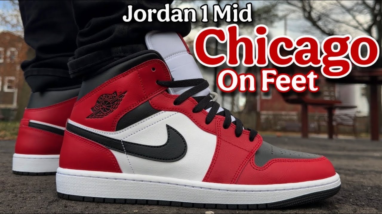Jordan 1 Mid Chicago 2026 на ногах