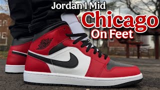 Jordan 1 Mid Chicago 2026 On Feet