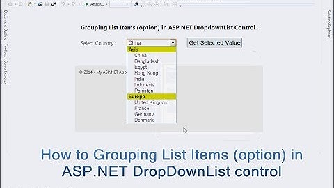 How to Grouping List Items (option) in ASP.NET DropDownList control.