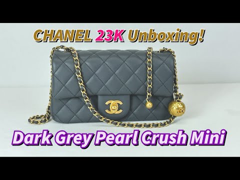 chanel #chanelbag #chanel23K Dark Grey Pearl Crush Mini. 