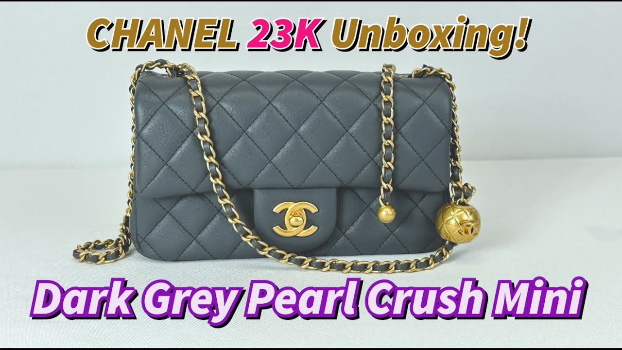 chanel #chanelbag #chanel23K Dark Grey Pearl Crush Mini. 