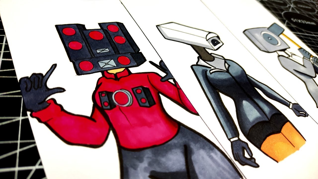 DIBUJO SKIBIDI TOILET pero son CHICAS ? | drawing FEMALE TITAN SPEAKERMAN, CAMERAMAN