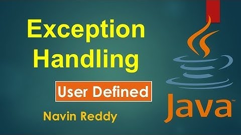 #9.5 Exception Handling | User Defined