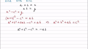 In triangle  sum of lengths of two sides is x & product of same sides is y.If x^2-c^2=y then