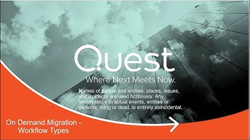 On Demand Migration - Workflow Types