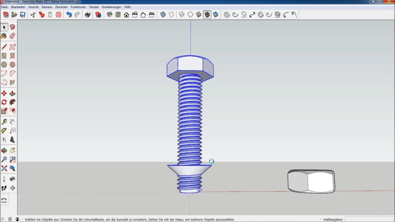 M10 Schraube und Mutter mit SketchupMake2017 YouTube