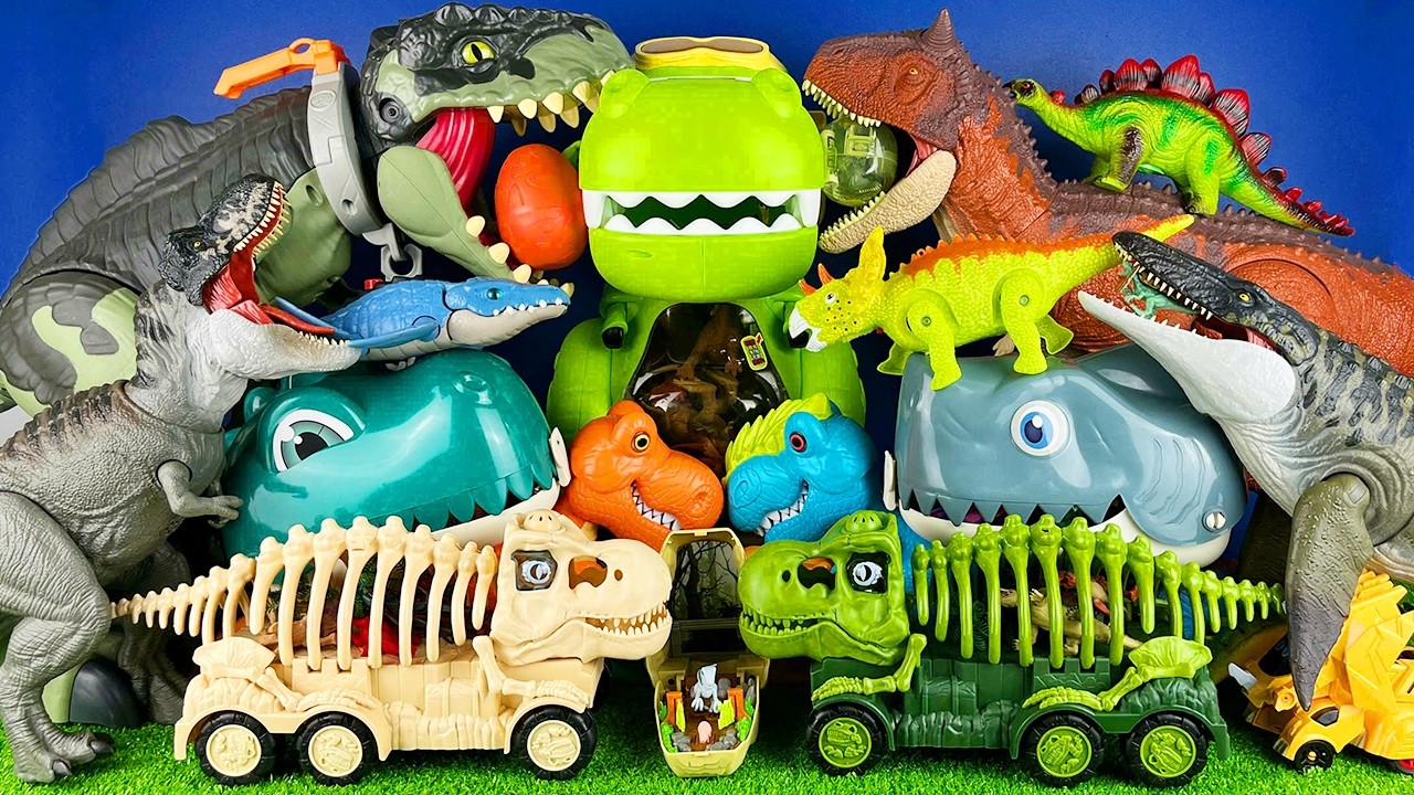 Jurassic World Unboxing Review Asmr Dinosaur T-rex Spinosaurus Triceratops Zuru Smashes Light Up Egg