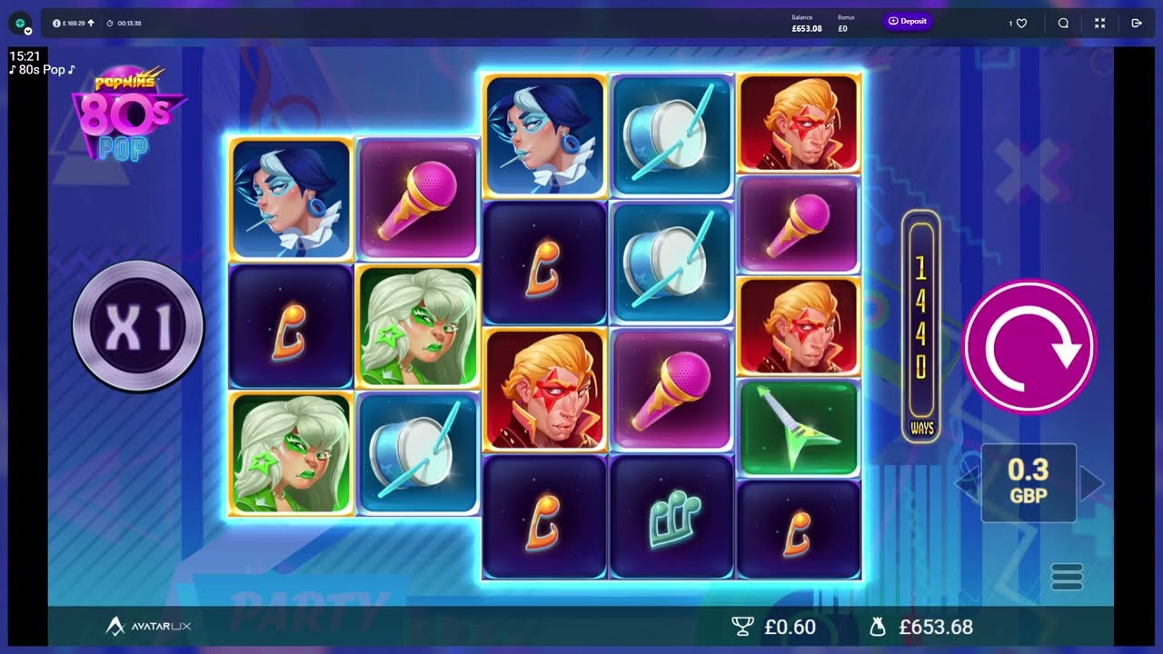 SlotsHawk Plays and Reviews 80s Pop Slot by AvatarUX - We Hit a 500x Multiplier During Bonus Game!