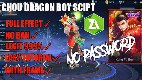 CHOU DRAGON BOY SCIPT SKIN | NO PASSWORD |YU ZHONG PATCH | EPIC | NOOB GAMING