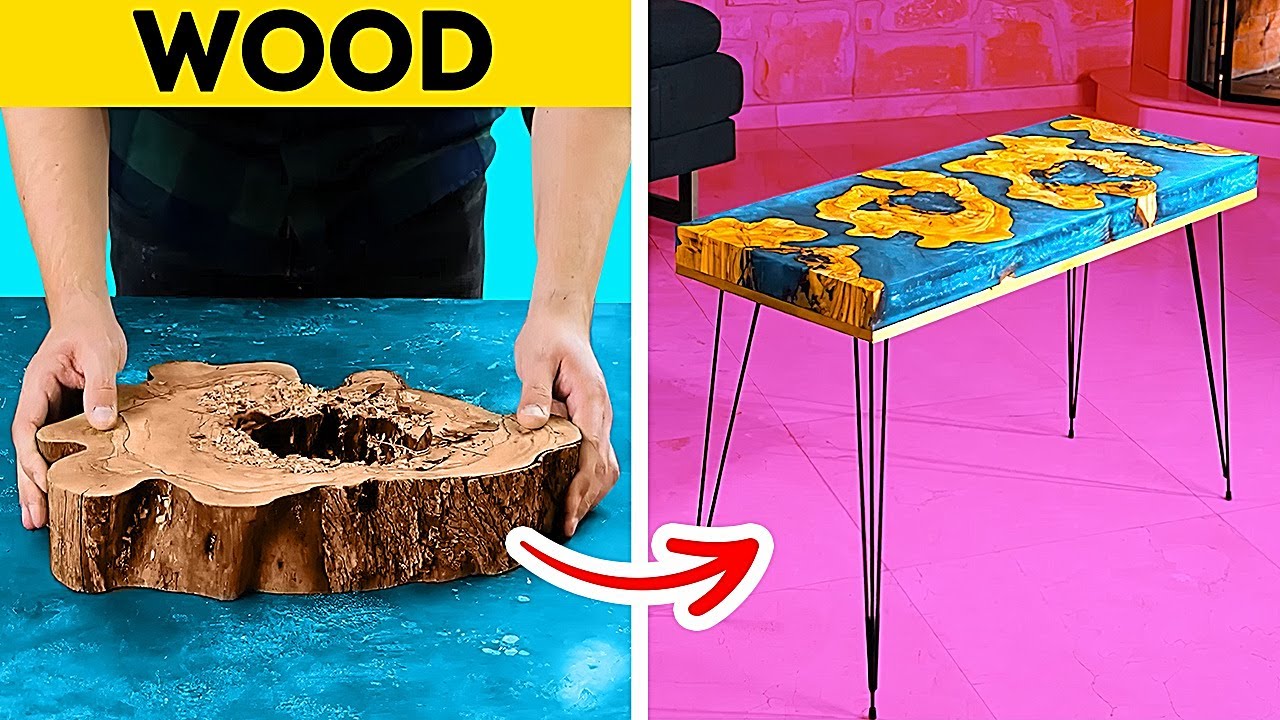 Wonderful Epoxy Resin Table Out Of Olive Wood Tree || Beautiful Recycling DIY Crafts