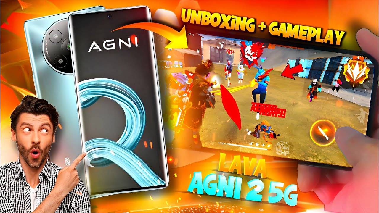 Lava Agni 2 5g unboxing + free fire gaming test❤️⚡ | iPhone 13⚡POCO F5📱FreeFire Highlights