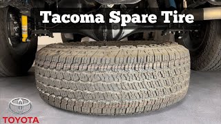 How To Remove A 2016  2023 Toyota Tacoma Spare Tire  Jack Removal Location  Change Flat Tire