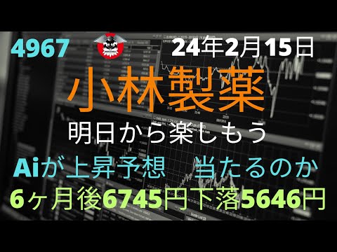 小林製薬　明日から楽しもうAIが上昇予告　当たるのか楽しもう