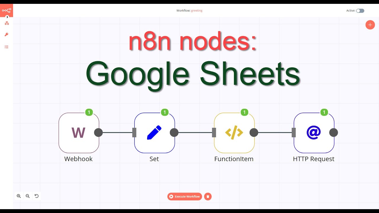 n8n Nodemation nodes using Google Sheets and Google API nodes