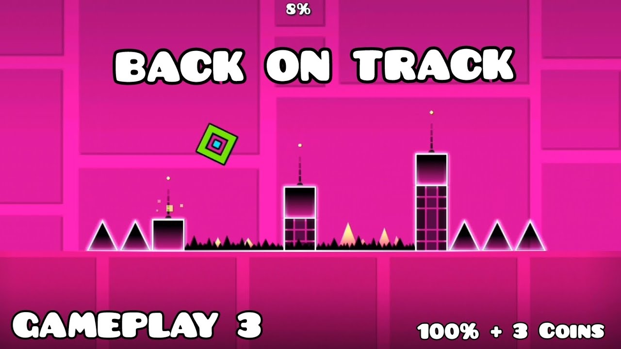 Back ON Track Completed | Geometry Dash Gameplay | 3 Coins - YouTube
