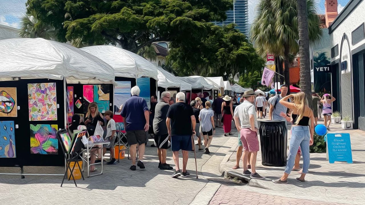 Las Olas Art Fair Fort Lauderdale 4k Video Walk YouTube