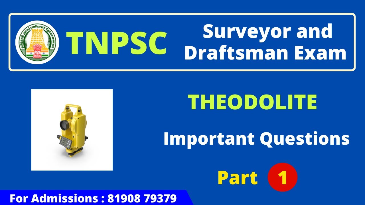 TNPSC Field Surveyor & Draughtsman Expected Questions : Theodolite  Part 1 | Online Test Series