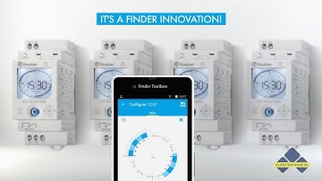 Schakelklok Finder voor de meterkast te bedienen met IOS/Android App